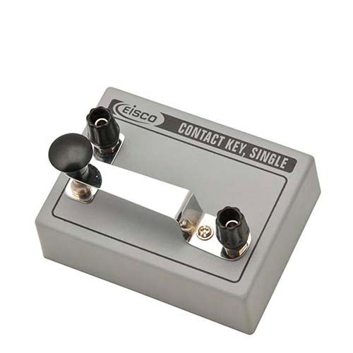 1881. CLAVE DE CONTACTO C/BRAZO DE RESORTE PLATEADO C/BOTON DE PRESION, PERNO DE CONTACTO Y TIRA DE CONEXION PAQUETE C/2 PIEZAS, PH0986B EISCO SCIENTIFIC