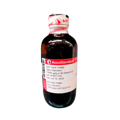 11381. STD AZUFRE 10000UG/G EN COMBUSTIBLE DIESEL #2 100ML - ACCUSTANDARD