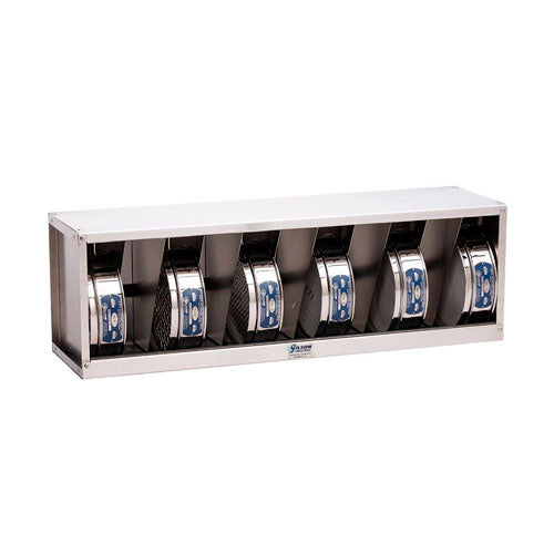 29662. ESTANTE DE ACERO INOXIDABLE P/11 TAMICES DE 8PULG 203MM, DE MONTAJE DE PARED GILSON