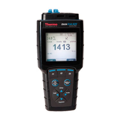 55899. MEDIDOR MULTIPARAMETRICO PORTATIL CONDUCTIVIDAD/TDS/SALINIDAD/RESISTIVIDAD MOD. ORION STAR A222 C/SENSOR DE CONDUCTIVIDAD DURAPROBE DE 4 CELDAS, SOLUCIONES, CORAZA P/MEDIDOR Y MALETIN DE CAMPO ORION