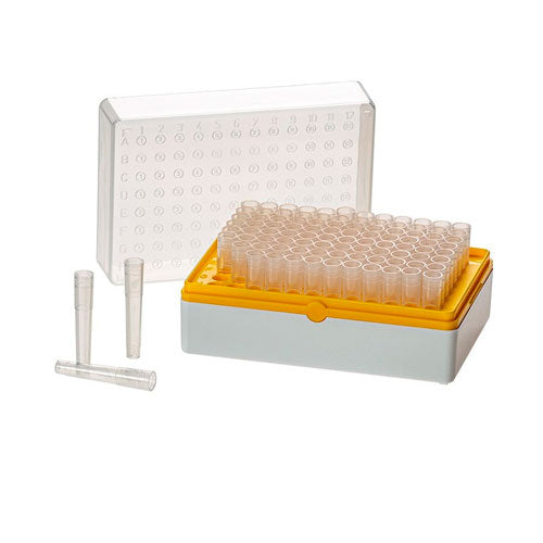30870. GRADILLA P/12 TIRAS DE 8 TUBOS DE 1.2ML BIOTUBE, DE POLIPROPILENO COLOR AMARILLO ESTERIL C/10 SIMPORT