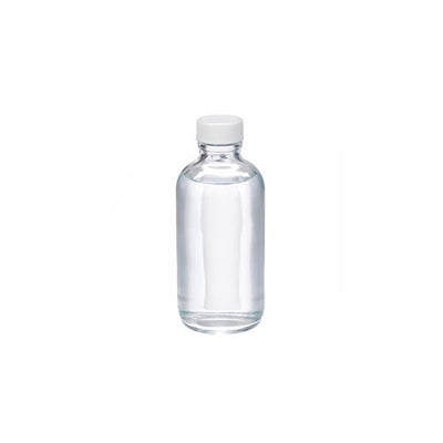 4277. FRASCO VIDRIO CLARO 118ML (4OZ) BOCA ANGOSTA C/TAPA BLANCA PP C/6 - WHEATON