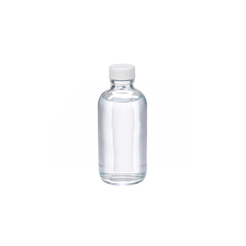 4277. FRASCO VIDRIO CLARO 118ML (4OZ) BOCA ANGOSTA C/TAPA BLANCA PP C/6 - WHEATON