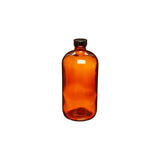 4276. FRASCO VIDRIO AMBAR 59ML (2OZ) BOCA ANGOSTA C/TAPA BLANCA PP C/6 - WHEATON