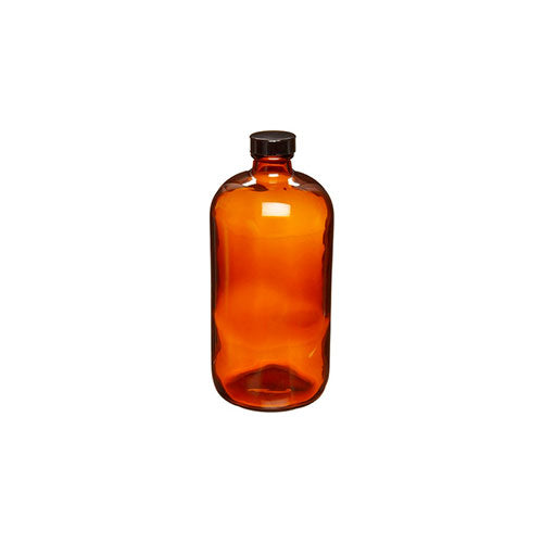 4276. FRASCO VIDRIO AMBAR 59ML (2OZ) BOCA ANGOSTA C/TAPA BLANCA PP C/6 - WHEATON