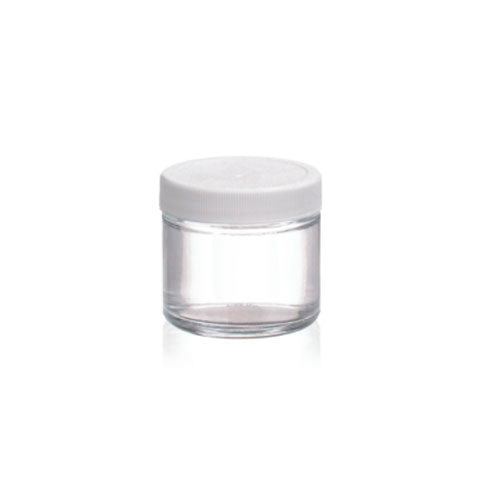 17640. TARRO DE VIDRIO CLARO 60ML C/TAPON FENOLICO NEGRO DE POLIPROPILENO Y REVESTIMIENTO DE PVC PAQUETE C/5 PIEZAS - WHEATON
