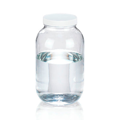 11632.FRASCO VIDRIO CLARO 1922ML (65OZ) BOCA ANCHA C/TAPA BLANCA DE POLIPROPILENO LINER PVC  - WHEATON