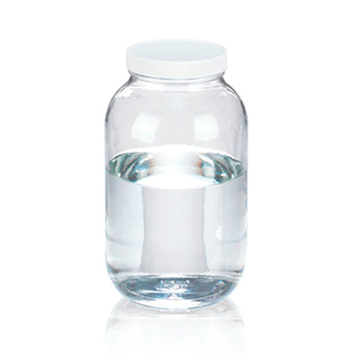 11632.FRASCO VIDRIO CLARO 1922ML (65OZ) BOCA ANCHA C/TAPA BLANCA DE POLIPROPILENO LINER PVC  - WHEATON
