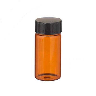 4307. VIAL VIDRIO AMBAR 20ML 28X57MM C/TAPA FENOLICA NEGRA 24-400 C/72 - WHEATON