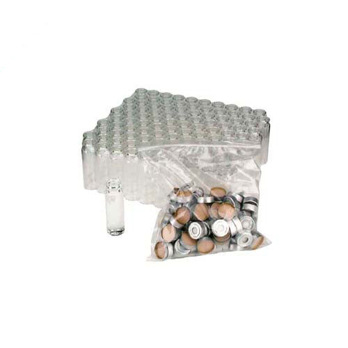 17696. VIAL VIDRIO CLARO 10ML, 23X46MM C/SELLO DE ALUMINIO Y SEPTA DE TEFLON CAJA C/100 PIEZAS - WHEATON