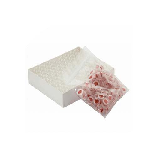 17684. VIAL VIDRIO CLARO 0.3ML, 12X32MM C/TAPON DE ROSCA ABC Y SEPTA DE TEFLON/SILICON ROJO CAJA C/100 PIEZAS - WHEATON