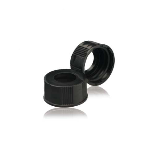 17631. TAPON FENOLICO NEGRO 8-425 C/PARTE SUPERIOR ABIERTA CAJA C/200 PIEZAS - WHEATON