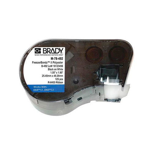 253. ETIQUETAS P/CONGELADOR FREEZER BONDZ II, C/DESPACHADOR 1.9" X 1" (48X25MM) C/125 PIEZAS MOD. X-78-492 BRADY