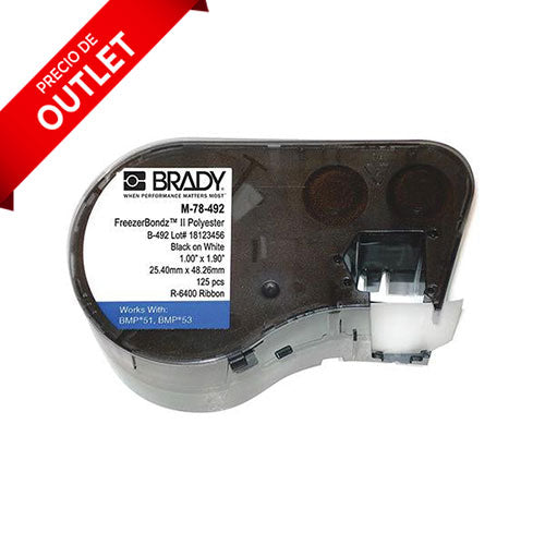 253. ETIQUETAS P/CONGELADOR FREEZER BONDZ II, C/DESPACHADOR 1.9" X 1" (48X25MM) C/125 PIEZAS MOD. X-78-492 BRADY