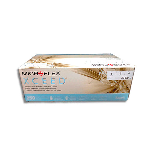 12168. GUANTES DE NITRILO AZUL SIN POLVO XCEED TALLA EXTRAGRANDE PAQUETE C/230 PIEZAS - MICROFLEX