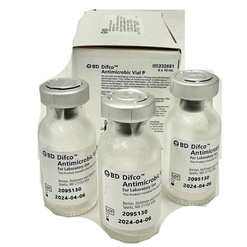 334. VIAL ANTIMICROBIANO P POLIMIXINA B, 6 X 10ML DIFCO