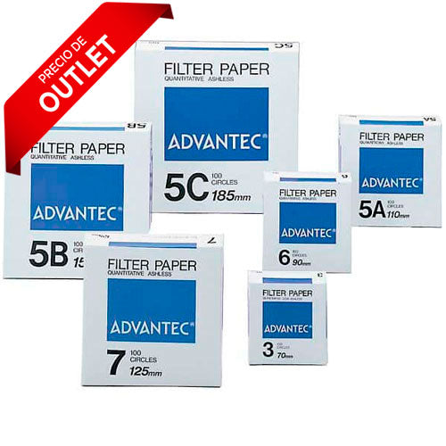 25841. PAPEL FILTRO #5B 15.0CM CUANTITATIVO 0.21UM C/100 ADVANTEC