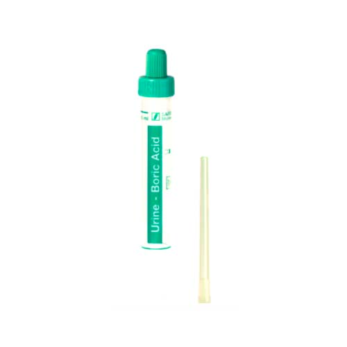 21343. TUBO P/MUESTRA DE ORINA 10ML ACIDO BORICO, POLIPROPILENO TRANSPARENTE C/TAPON DE ROSCA LUER VERDE 10ML MONOVETTE PAQUETE C/64 PIEZAS - SARSTEDT