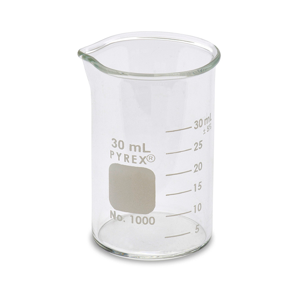 2827. VASO DE PRECIPITADO DE VIDRIO 30ML FORMA BAJA GRIFFIN PAQUETE C/5 PIEZAS - PYREX