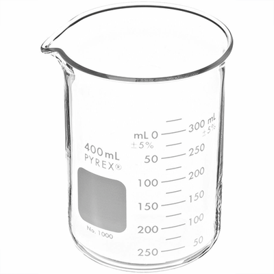 5795. VASO DE PRECIPITADO DE VIDRIO 400ML FORMA BAJA GRIFFIN PAQUETE C/2 PIEZAS PYREX