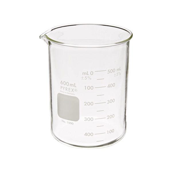 2653. VASO DE PRECIPITADO DE VIDRIO 600ML FORMA BAJA GRIFFIN PAQUETE C/2 PIEZAS - PYREX