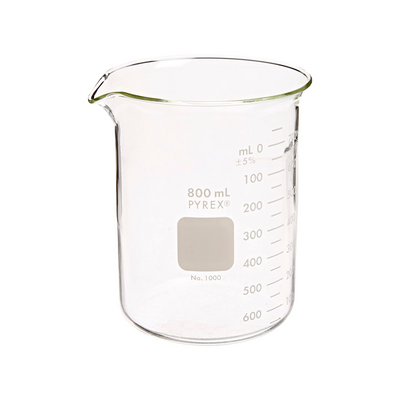 2906. VASO DE PRECIPITADO DE VIDRIO 800ML FORMA BAJA GRIFFIN PYREX