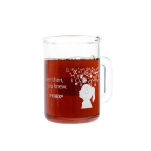14162. TAZA DE VIDRIO "EVEN THEN, YOU KNEW - GIRL" - PYREX