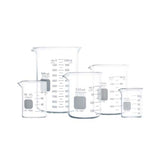 15084. VASO DE PRECIPITADO DE VIDRIO KIT C/5 PIEZAS: 50ML, 100ML, 250ML, 600ML Y 1LT - PYREX
