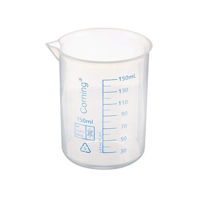 1391. VASO DE PRECIPITADO DE PLASTICO 150ML FORMA BAJA PAQUETE C/5 PIEZAS CORNING