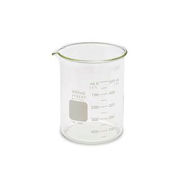 2896. VASO DE PRECIPITADO DE VIDRIO 600ML PARED GRUESA PAQUETE C/2 PIEZAS PYREX