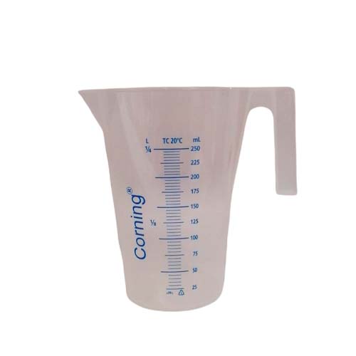 15065. JARRA DE PLASTICO 250ML GRADUADA C/ASA PAQUETE C/5 PIEZAS - PYREX