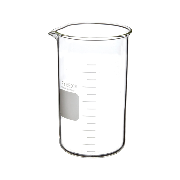 2735. VASO DE PRECIPITADO DE VIDRIO 400ML FORMA ALTA C/PICO BERZELIUS PAQUETE C/2 PIEZAS PYREX