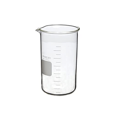 2736. VASO DE PRECIPITADO DE VIDRIO 500ML FORMA ALTA C/PICO BERZELIUS PAQUETE C/2 PIEZAS PYREX