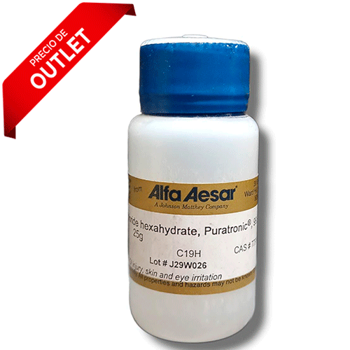 23396. CLORURO DE MAGNESIO HEXAHIDRATADO PURATRONIC 99.999% (BASE METALICA) 25GR ALFA AESAR