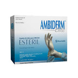 20248. GUANTES DE LATEX NATURAL ELITE CIRUGIA ESTERIL #7 1/2 PAQUETE C/50 PARES - AMBIDERM