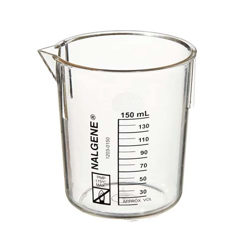 13621. VASO DE PRECIPITADO DE POLIMETILPENTANO 150ML FORMA BAJA GRIFFIN, GRADUADO NALGENE