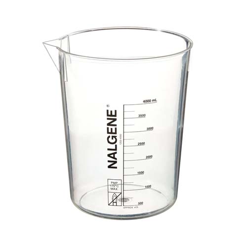 13623. VASO DE PRECIPITADO DE POLIMETILPENTANO 4LT FORMA BAJA GRIFFIN, GRADUADO - NALGENE