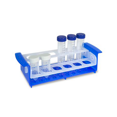 13247.GRADILLA P/TUBOS 10-30MM VOLUMEN 5, 7.5, 10, 15, 25 Y 50ML COLOR AZUL ONE RACK - HEATHROW