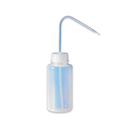 16018. PIZETA (FRASCO LAVADOR) 1LT BOCA ANCHA SALIDA SUPERIOR C/TAPA NATURAL, LDPE - CORNING