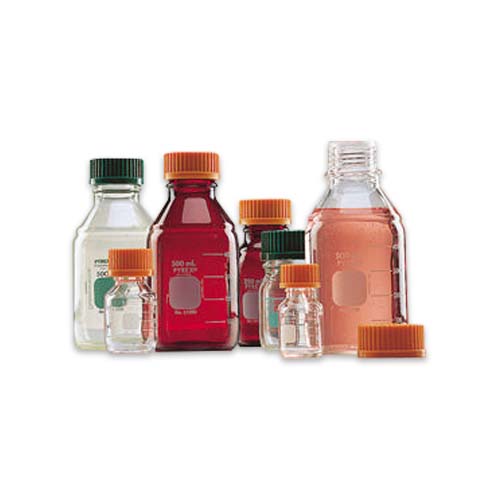 15050. FRASCO VIDRIO CLARO 10LT P/MEDIO DE CULTIVO GRADUADO C/TAPON DE ROSCA NARANJA - PYREX