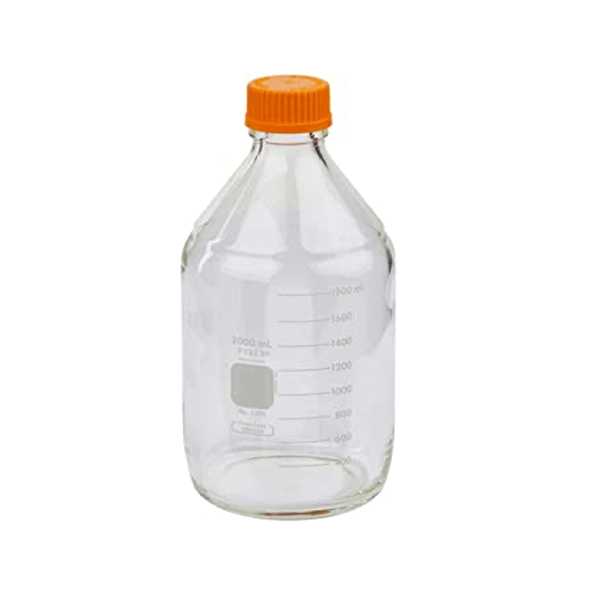 2631. FRASCO VIDRIO CLARO 2LT P/MEDIO DE CULTIVO GRADUADO - PYREX