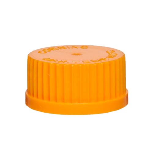 15080. TAPON DE ROSCA DE POLIPROPILENO NARANJA GL45 C/SELLO PAQUETE C/20 PIEZAS - PYREX