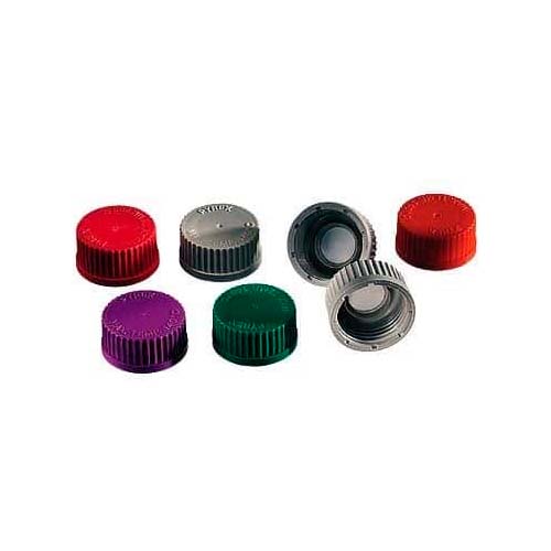 15079. TAPON DE ROSCA DE POLIPROPILENO GRIS GL45 C/MEMBRANA DE TEFLON PAQUETE C/10 PIEZAS - PYREX
