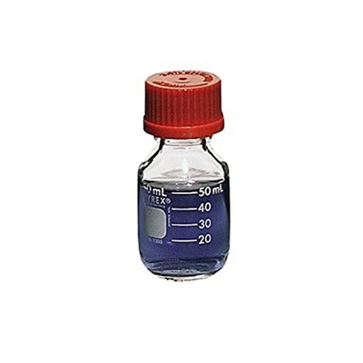 51560. FRASCO VIDRIO CLARO 50ML P/MEDIO DE CULTIVO GRADUADO C/TAPON DE ROSCA PAQUETE C/2 PIEZAS - PYREX