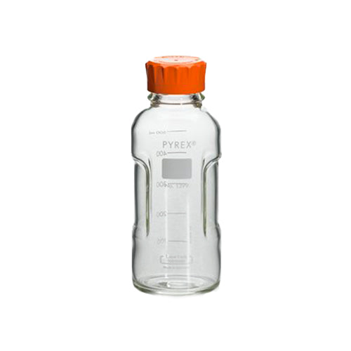 10721. FRASCO VIDRIO CLARO 500ML P/ALMACENAMIENTO DE MEDIOS C/TAPA DE ROSCA GL45 - PYREX