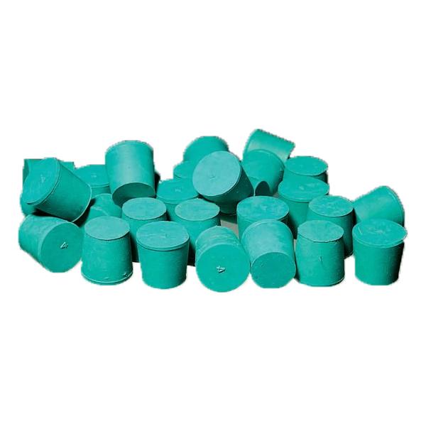 2164. TAPON DE NEOPRENO SOLIDO #2 COLOR VERDE PAQUETE C/10 PIEZAS FISHERBRAND