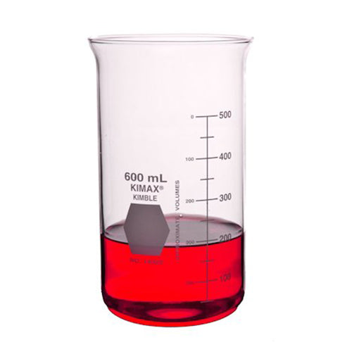 50545. VASO DE PRECIPITADO DE VIDRIO 600ML FORMA ALTA BERZELIUS S/PICO - KIMAX