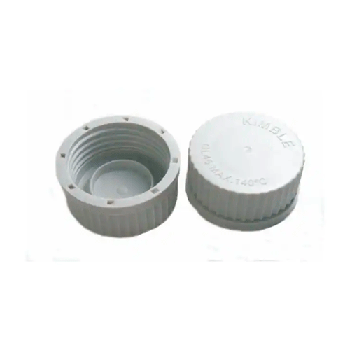 25266. TAPON DE ROSCA DE POLIPROPILENO GRIS GL-45 P/BOTELLA DE CULTIVO PAQUETE C/3 PIEZAS KIMAX