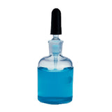 10853. FRASCO GOTERO VIDRIO CLARO 125ML C/GOTERO DE VIDRIO (PIPETA) Y BULBO HULE - KIMAX