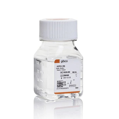 3073. HEPES 1M SOLUCION BUFFER P/CULTIVO CELULAR RANGO PH 7.2-7.5 100ML - GIBCO